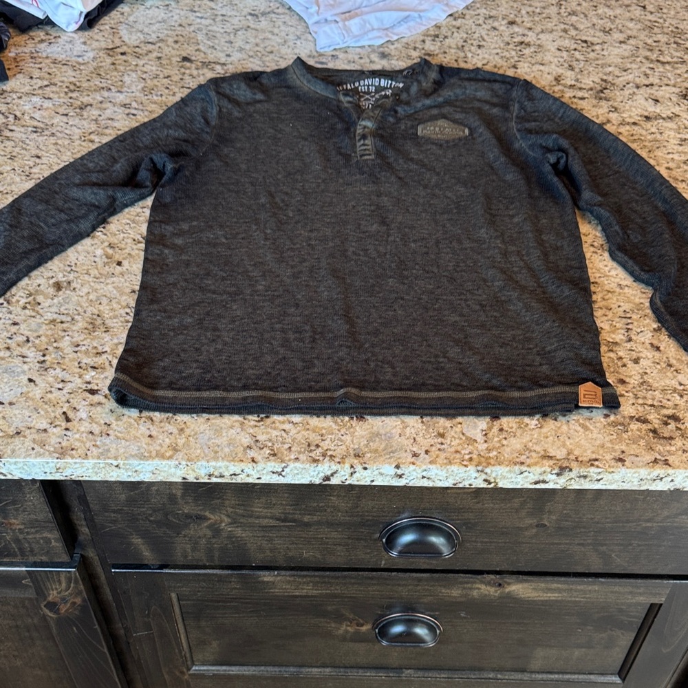 Buffalo David Bitton Dark Gray Long Sleeve Tee